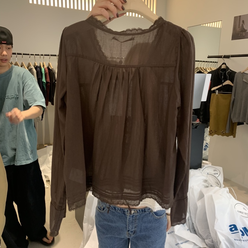 PLATE韓國直郵女士新品人氣休閑推薦時尚真品熱賣襯衫蕾絲衫ANOTHER PLATE MOOD WEAR襯衫/蕾絲衫