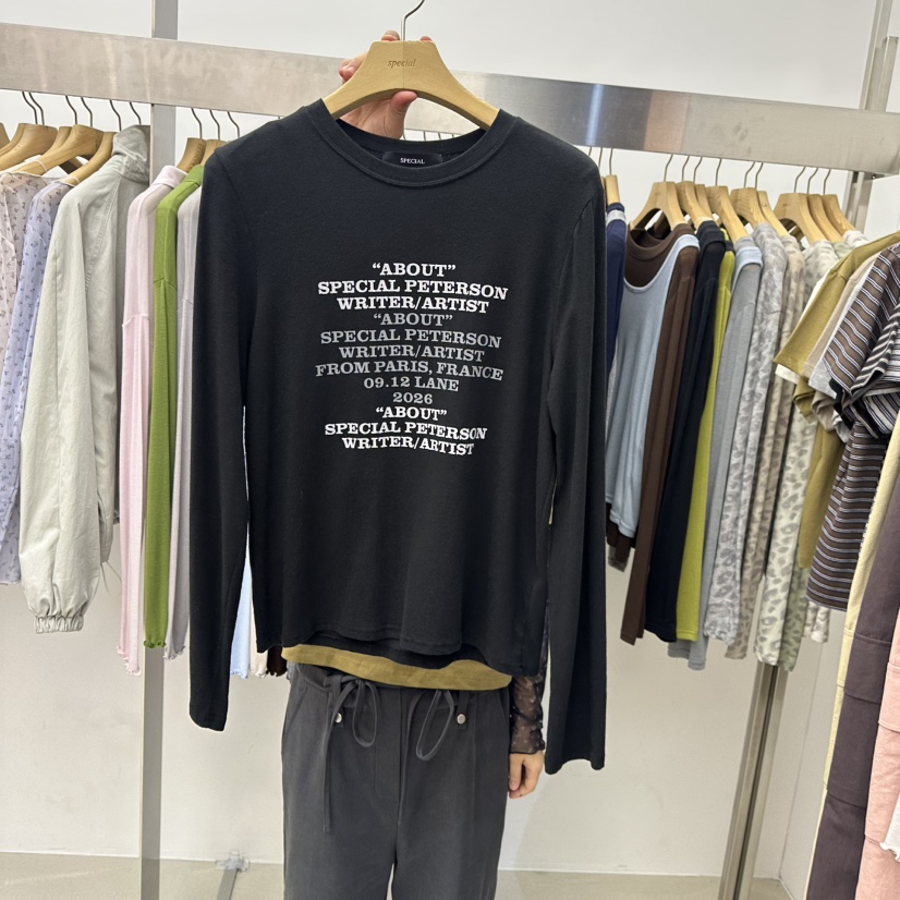 SPECIAL東大門直郵女裝新品真品推薦時尚休閑人氣長袖T恤SPECIAL長袖T恤圖色4黑色