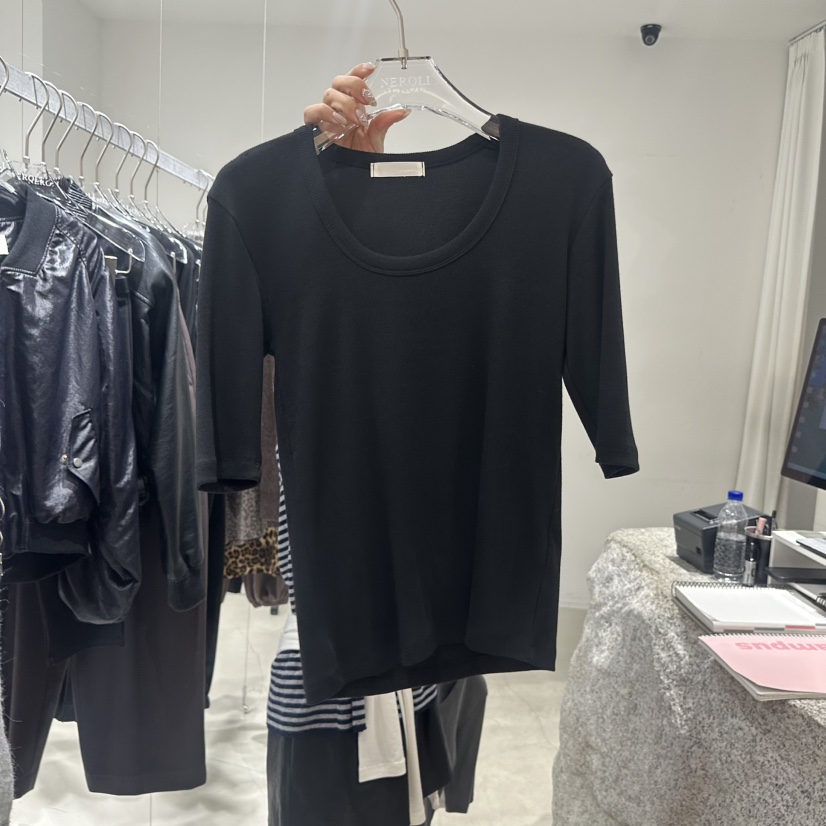 NEROLI 36韓國直郵女裝新品熱賣推薦真品休閑人氣時尚T恤NEROLI 36T恤圖色2黑色