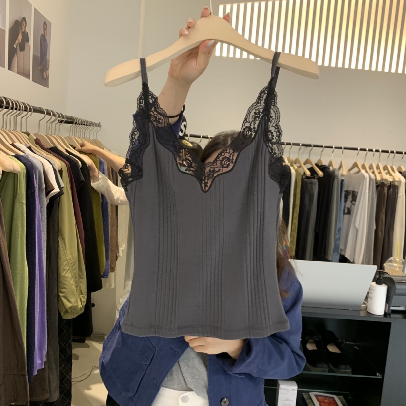 PLATE韓國直郵女裝新品時尚熱賣推薦休閑真品人氣吊帶背心ANOTHER PLATE MOOD WEAR吊帶/背心圖色2