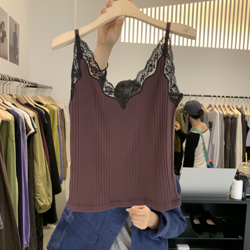 PLATE韓國直郵女裝新品時尚熱賣推薦休閑真品人氣吊帶背心ANOTHER PLATE MOOD WEAR吊帶/背心圖色3