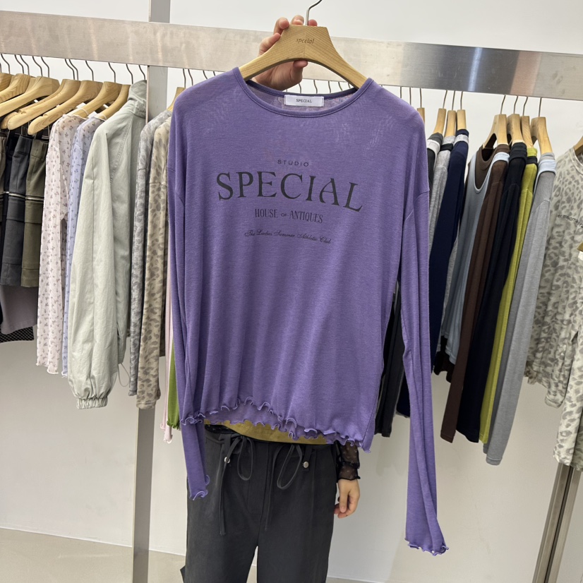 SPECIAL韓國代購女士新款休閑真品時尚推薦熱賣人氣長袖T恤SPECIAL長袖T恤圖色3