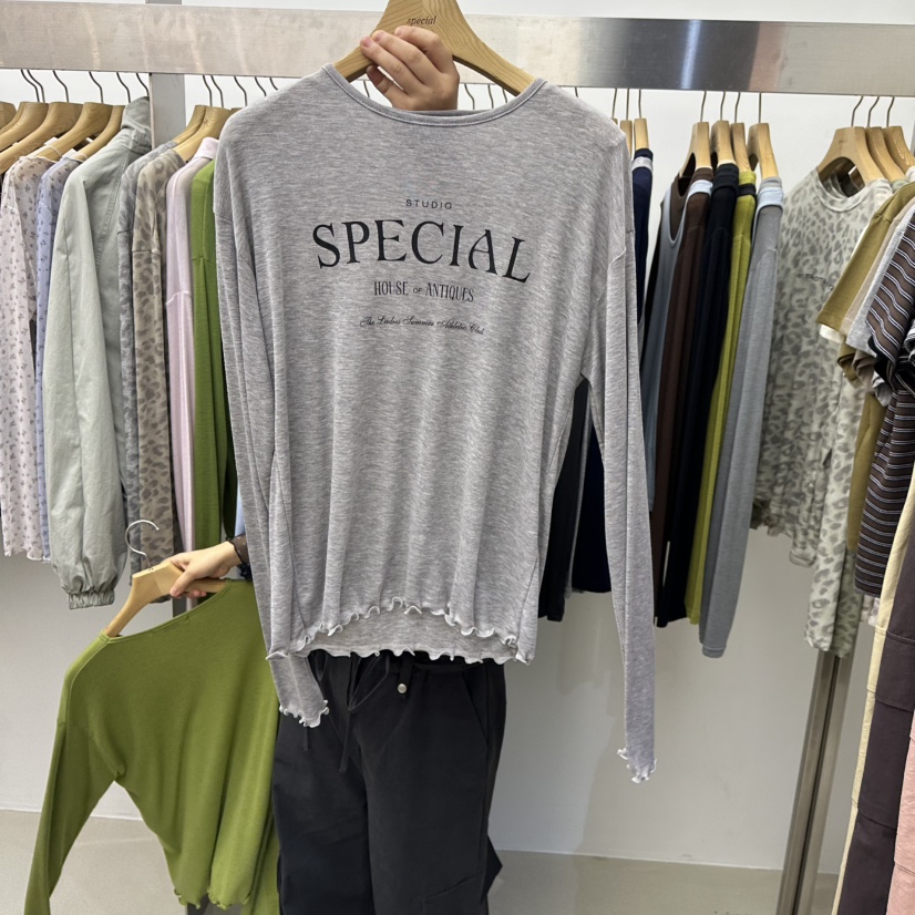 SPECIAL韓國代購女士新款休閑真品時尚推薦熱賣人氣長袖T恤SPECIAL長袖T恤圖色9
