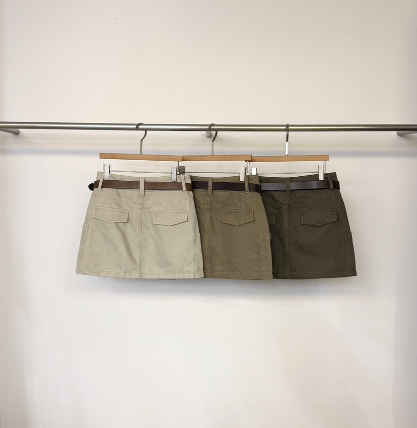 TWENTY FOUR SEVEN24-7韓國直郵女裝新品推薦裙褲含腰帶口袋TEWNTY FOUR SEVEN24-7裙褲