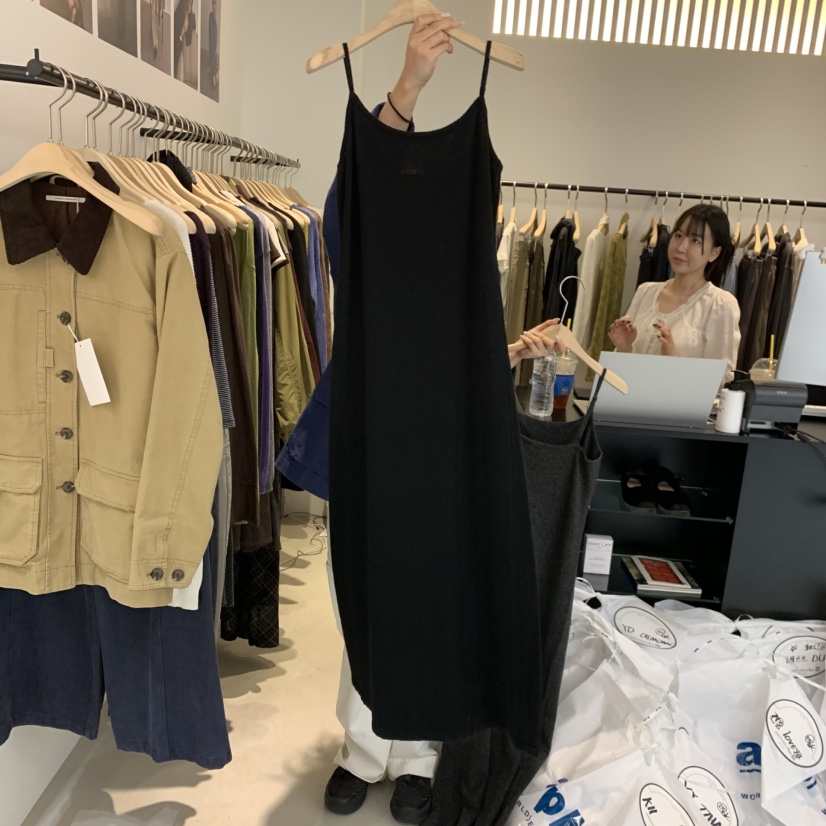 PLATE韓國代購女士新品休閑推薦時尚人氣熱賣真品連衣裙ANOTHER PLATE MOOD WEAR連衣裙圖色2黑