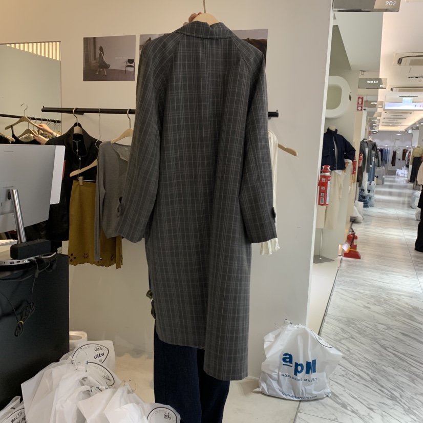 PLATE東大門直郵女士新款真品休閑推薦時尚人氣熱賣長款風衣ANOTHER PLATE MOOD WEAR長款風衣