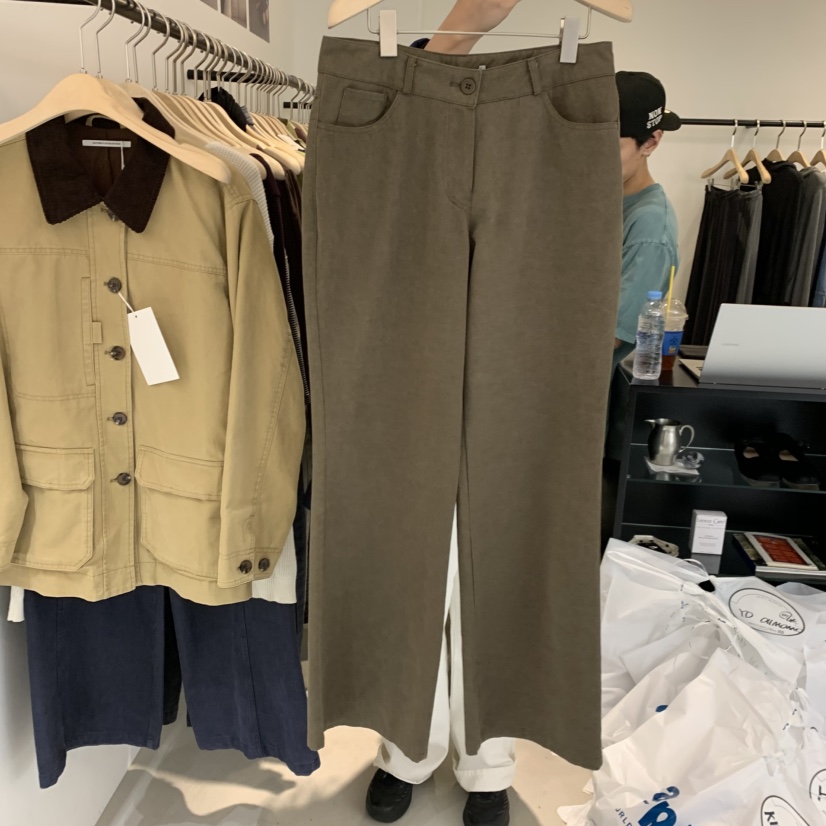 PLATE東大門實拍女裝新款人氣熱賣推薦休閑時尚真品休閑褲ANOTHER PLATE MOOD WEAR休閑褲圖色2棕色