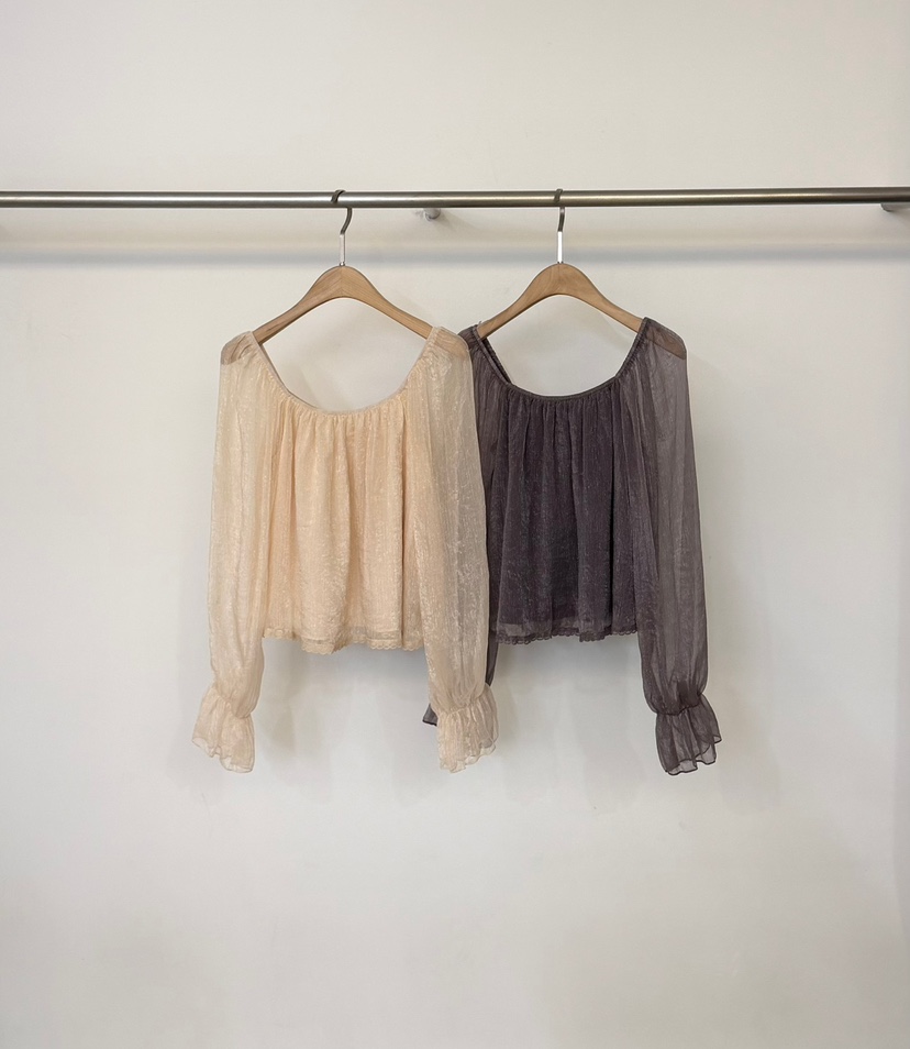 TWENTY FOUR SEVEN24-7韓國代購女裝新品真品襯衫蕾絲衫褶邊TEWNTY FOUR SEVEN24-7襯衫/蕾絲衫