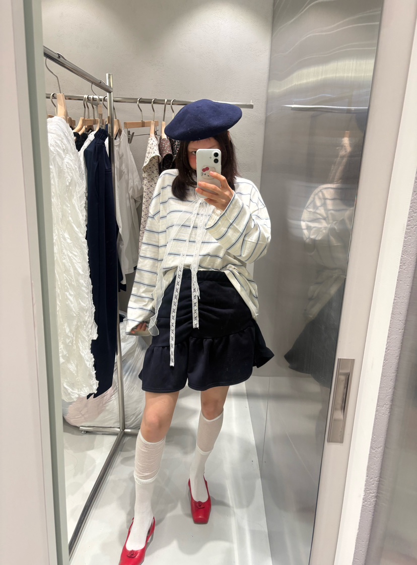 PLATFORM-L韓國直郵女士新款休閑推薦時尚半身裙中短裙褶皺PLATFORM-L半身裙/中短裙