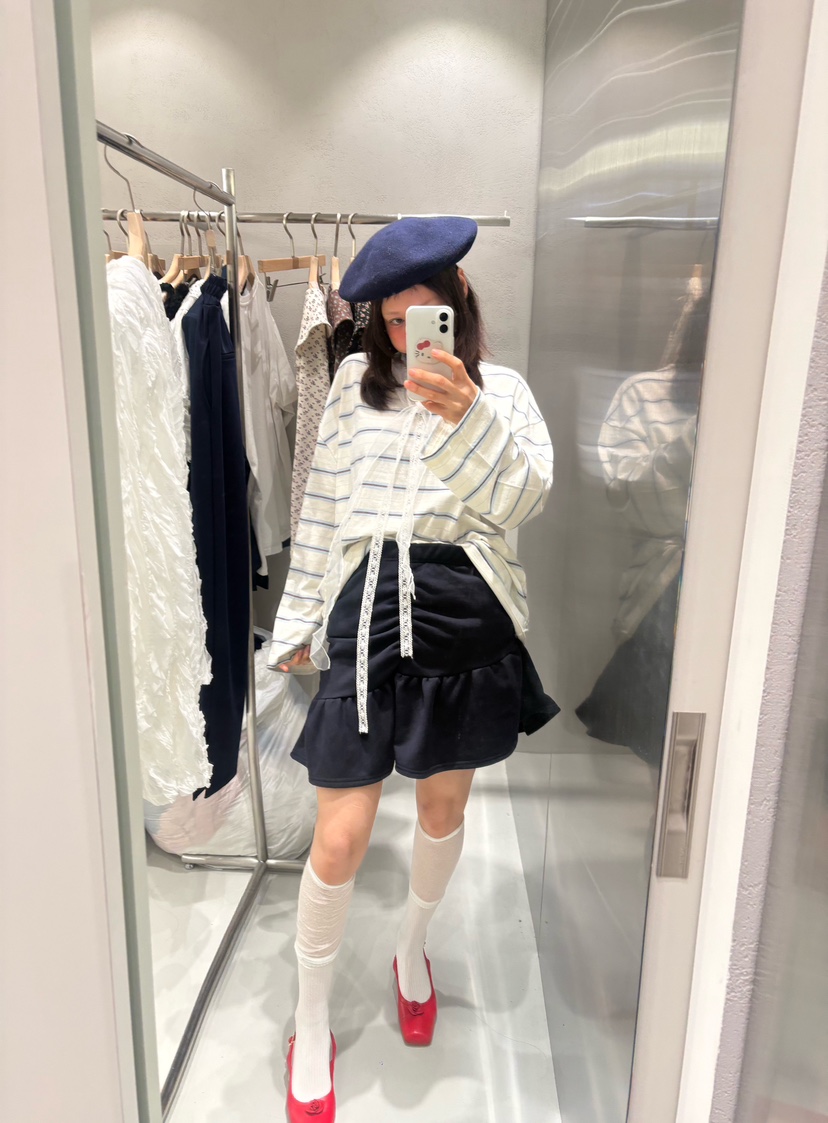 PLATFORM-L韓國直郵女士新款休閑推薦時尚半身裙中短裙褶皺PLATFORM-L半身裙/中短裙