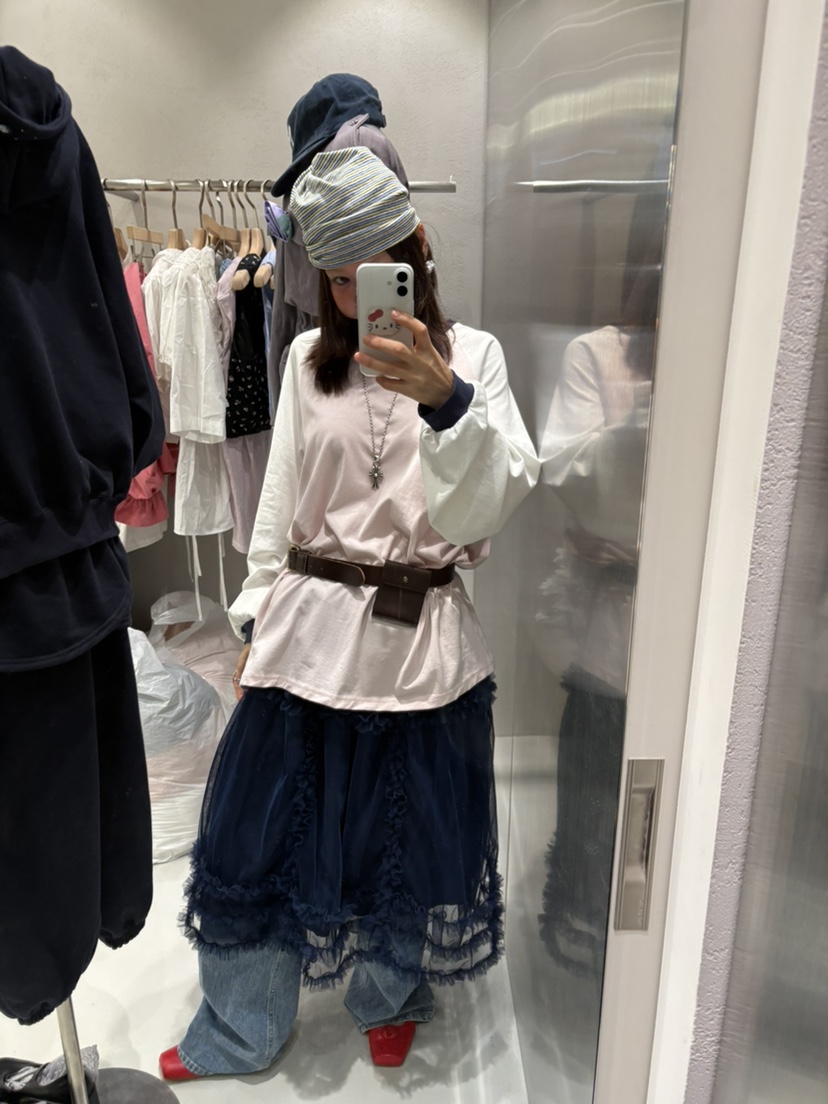 PLATFORM-L韓國代購女士新品時尚人氣真品長袖T恤撞色寬松PLATFORM-L長袖T恤
