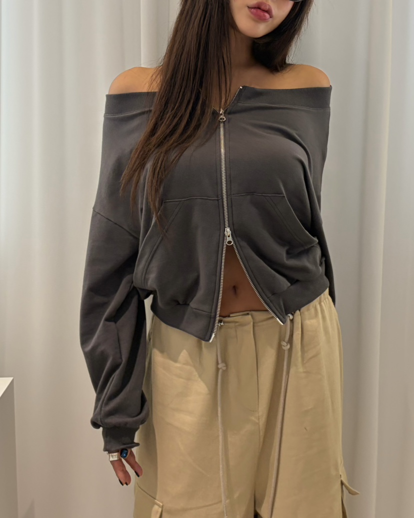 TIPSY韓國直郵女裝新品推薦人氣真品熱賣時尚衛衣毛圈布拉鏈TIPSY衛衣