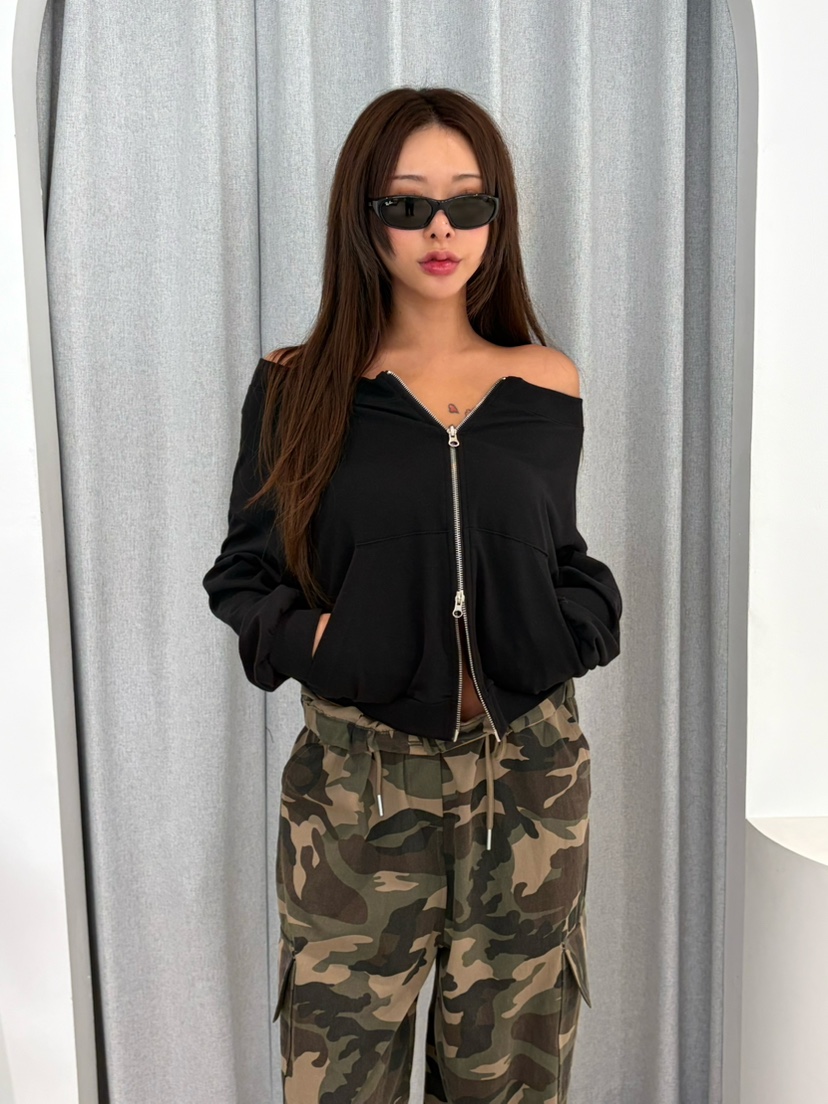 TIPSY韓國直郵女裝新品推薦人氣真品熱賣時尚衛衣毛圈布拉鏈TIPSY衛衣圖色1
