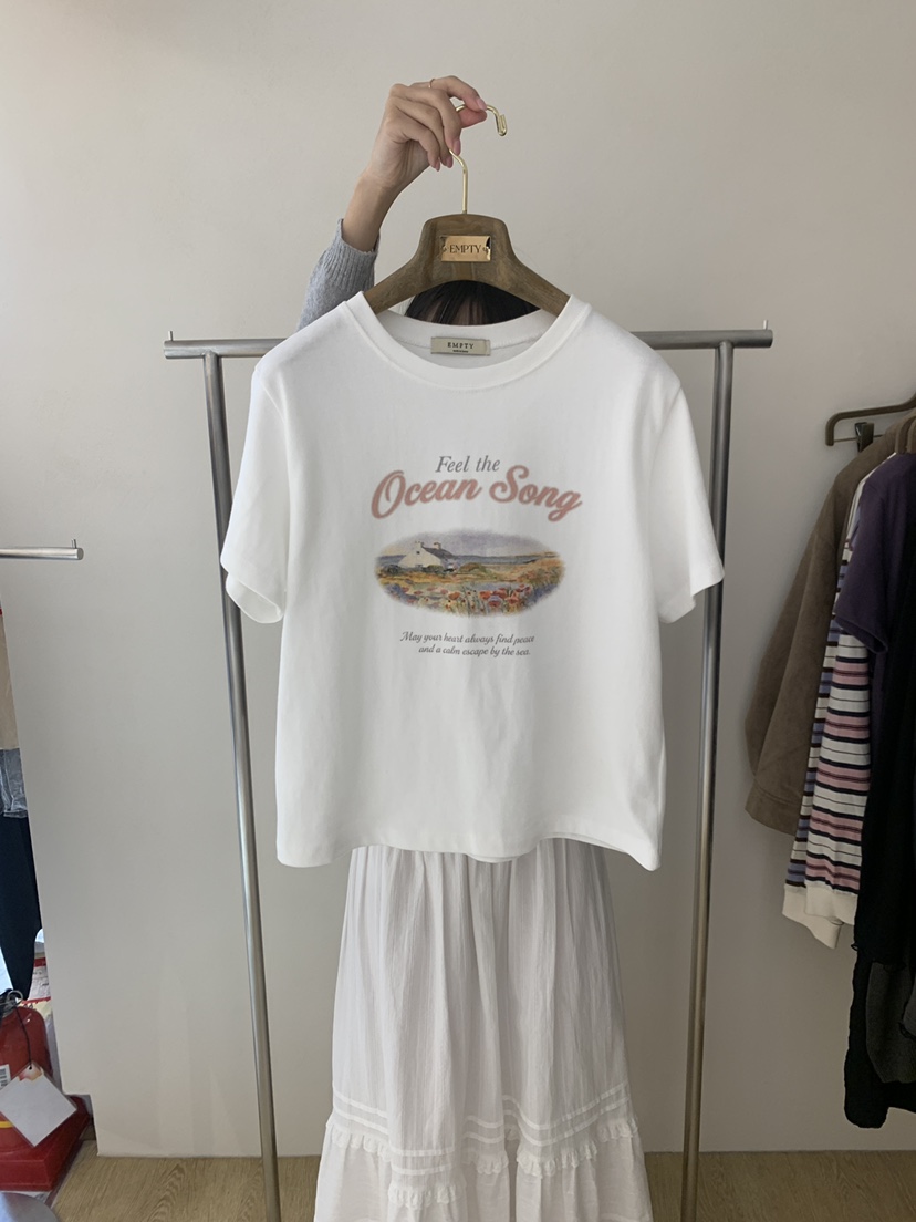 EMPTY東大門代購女士新品真品熱賣人氣時尚休閑推薦T恤EMPTYT恤圖色2