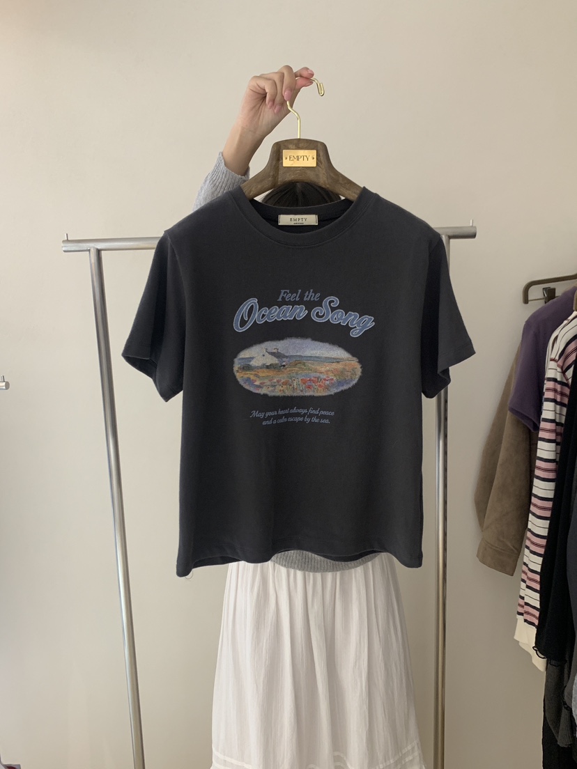 EMPTY東大門代購女士新品真品熱賣人氣時尚休閑推薦T恤EMPTYT恤圖色4