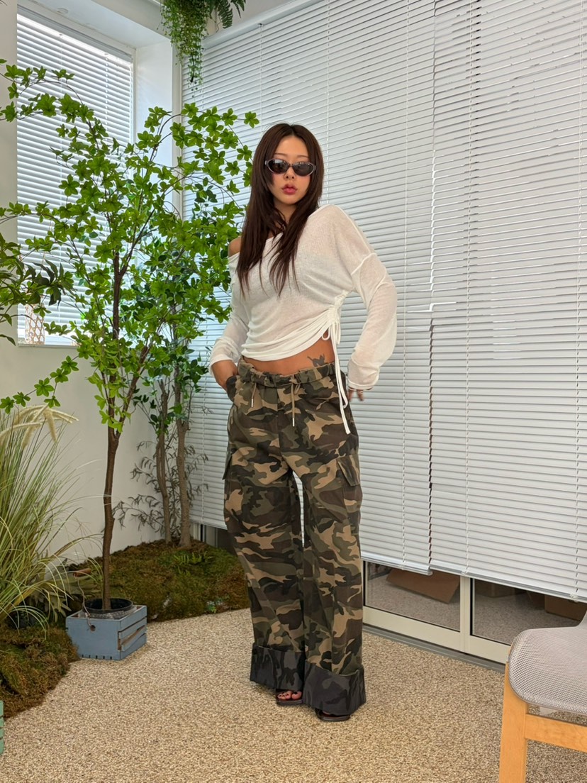 TIPSY韓國直郵女裝新款熱賣時尚推薦真品休閑長袖T恤褶皺TIPSY長袖T恤