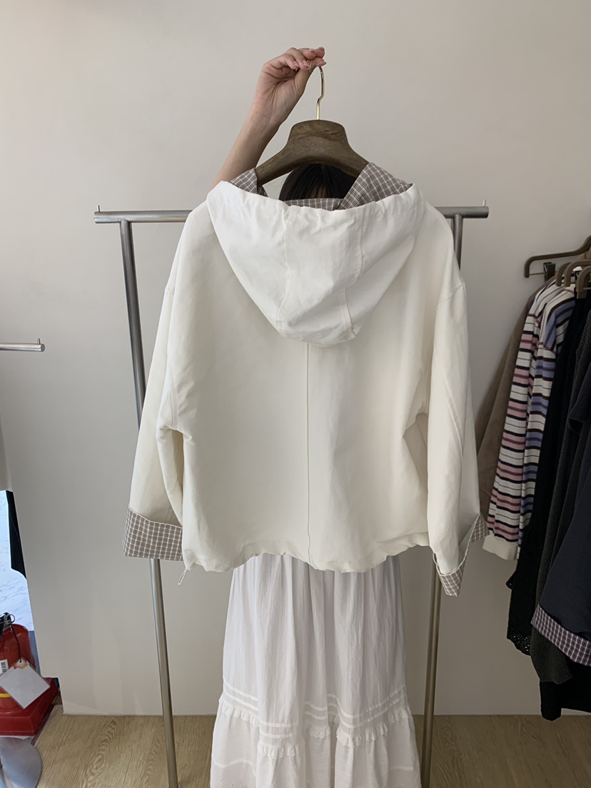 EMPTY東大門代購女士新款時尚休閑真品人氣熱賣夾克格紋撞色EMPTY夾克