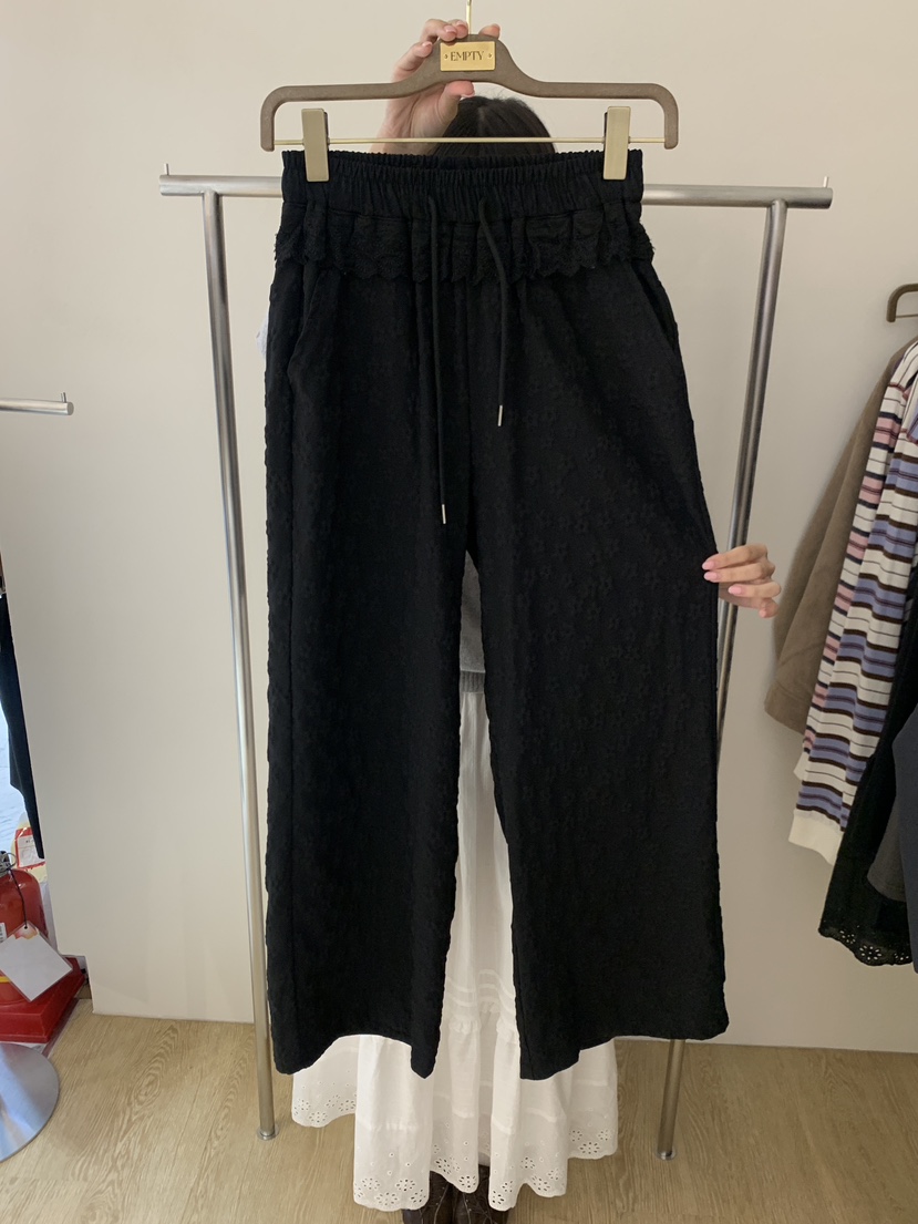 EMPTY東大門代購女士新品人氣推薦熱賣時尚真品休閑褲褶皺EMPTY休閑褲圖色2