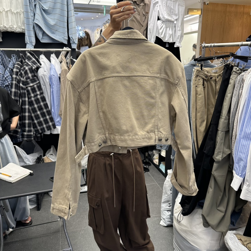 A-DEL韓國代購女士新品推薦時尚真品熱賣休閑人氣夾克染色A-DEL夾克