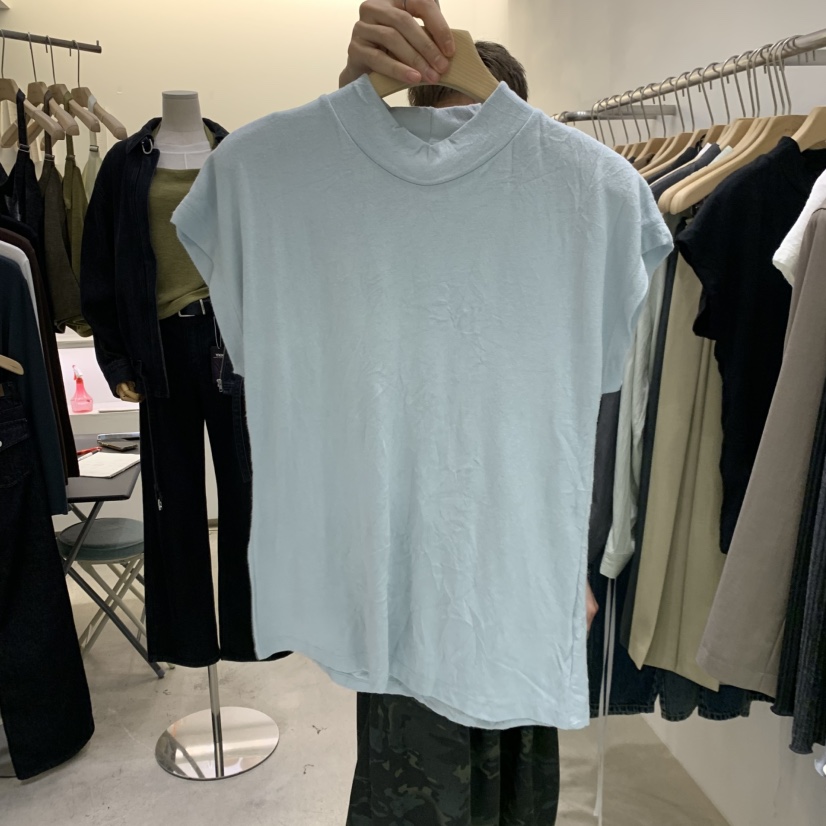 PHILO韓國代購女裝新品時尚熱賣真品人氣推薦休閑T恤高領PHILOT恤圖色3藍