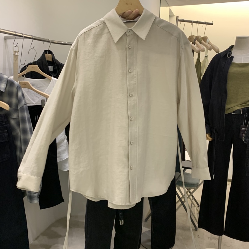 PHILO韓國直郵女士新品時尚休閑推薦真品熱賣襯衫蕾絲衫褶皺PHILO襯衫/蕾絲衫圖色2