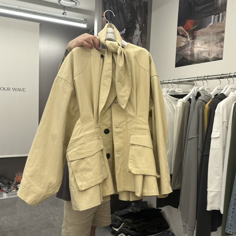 OURWAVE/OUR ROOM東大門直郵女裝新款真品休閑夾克含圍巾OURWAVE/OUR ROOM夾克圖色1