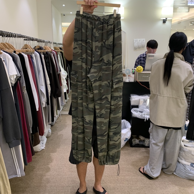 BREEZE韓國直郵女裝新款真品推薦休閑休閑褲華夫格口袋迷彩BREEZE休閑褲