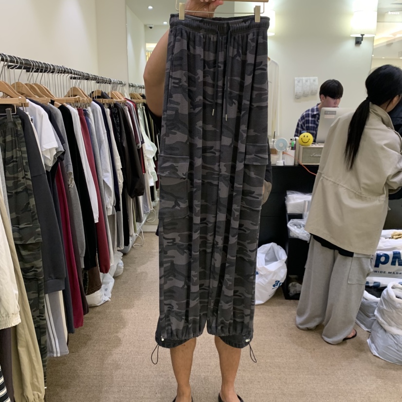 BREEZE韓國直郵女裝新款真品推薦休閑休閑褲華夫格口袋迷彩BREEZE休閑褲圖色1墨