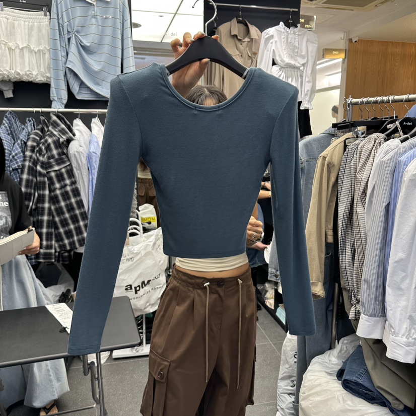 A-DEL韓國直郵女裝新品人氣時尚真品推薦熱賣休閑長袖T恤A-DEL長袖T恤