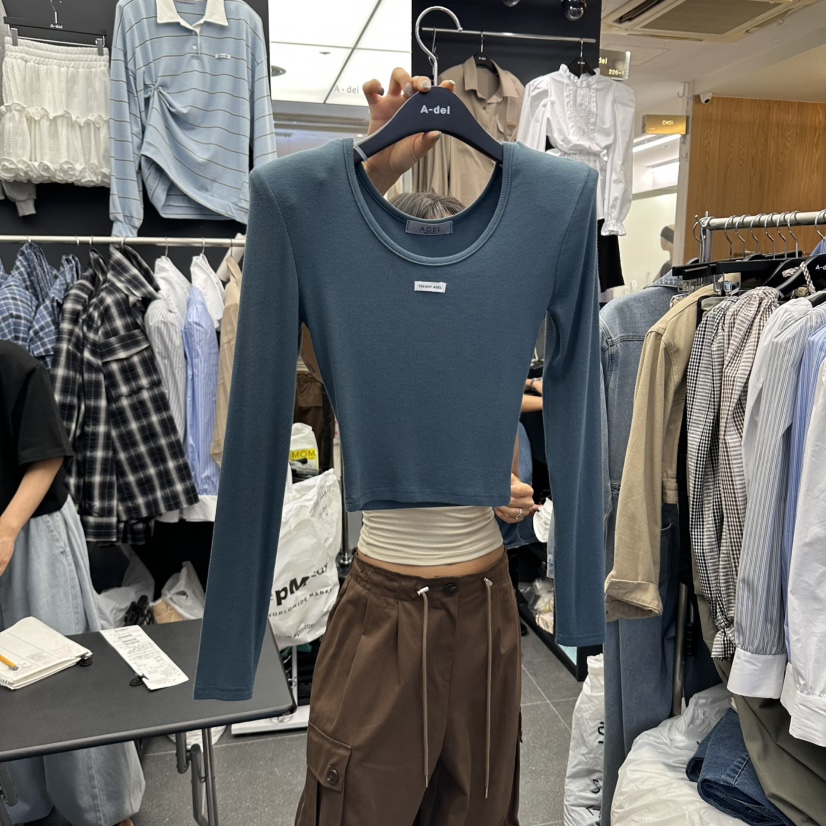 A-DEL韓國直郵女裝新品人氣時尚真品推薦熱賣休閑長袖T恤A-DEL長袖T恤圖色3