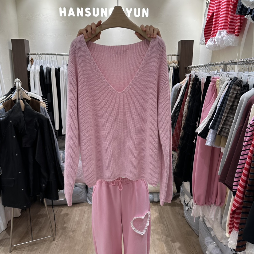 HANSUNGHYUN東大門代購女士新款人氣熱賣推薦時尚針織衫V領HANSUNGHYUN針織衫圖色1