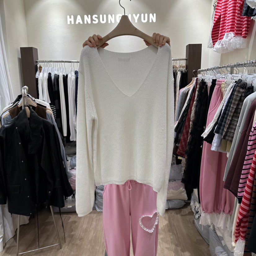 HANSUNGHYUN東大門代購女士新款人氣熱賣推薦時尚針織衫V領HANSUNGHYUN針織衫圖色2