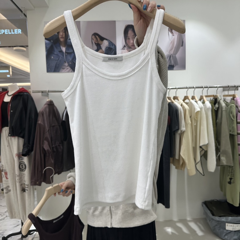 REPELLER韓國代購女士新款人氣真品熱賣吊帶背心保暖羅紋REPELLER吊帶/背心圖色3
