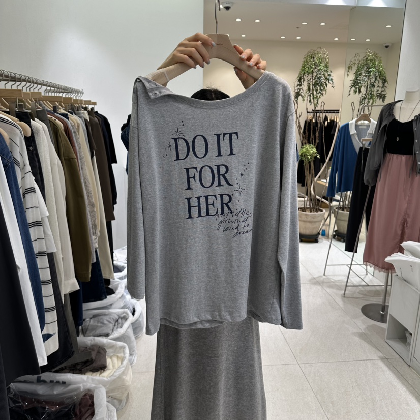 GRACIA韓國代購女士新品熱賣推薦真品時尚休閑長袖T恤紐扣GRACIA長袖T恤圖色3