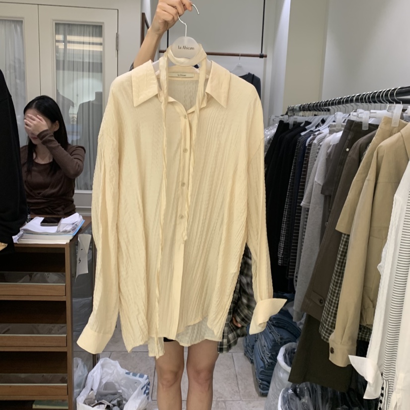 LE AHICON韓國代購女士新品人氣推薦真品時尚襯衫蕾絲衫Le Ahicon襯衫/蕾絲衫圖色2