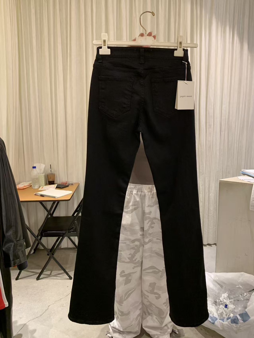 PAPERMOON韓國代購女裝新品推薦真品休閑人氣休閑褲喇叭開衩paper moon休閑褲