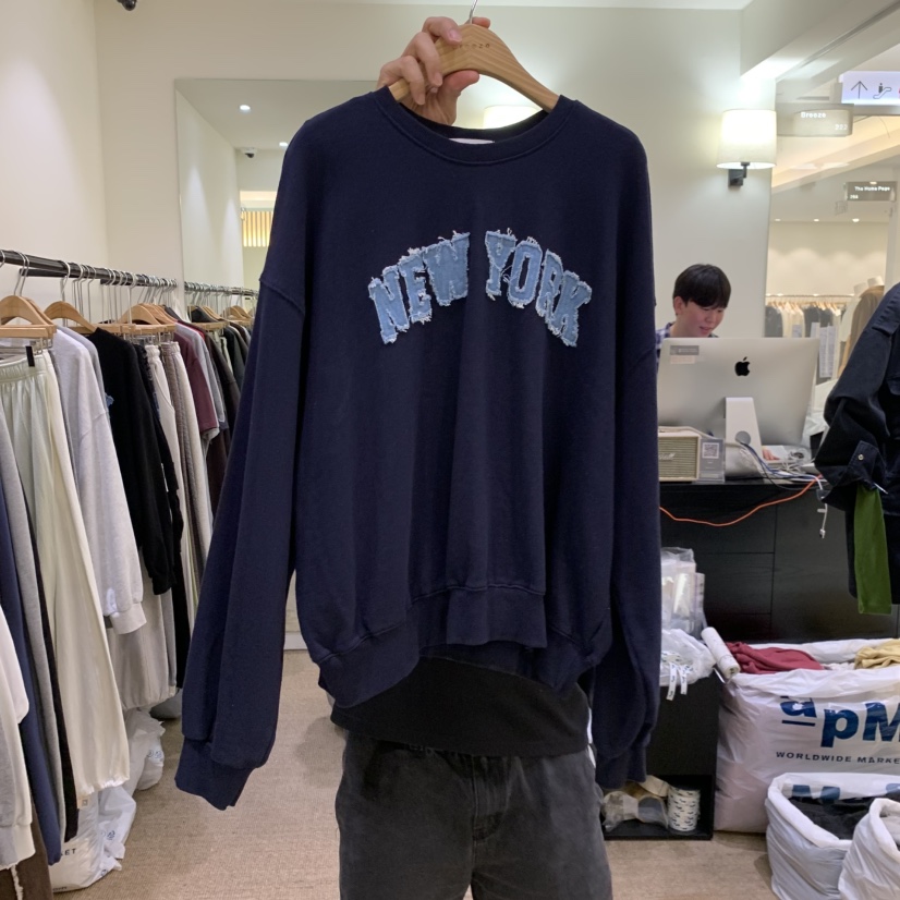 BREEZE東大門代購女裝新款熱賣真品推薦時尚人氣休閑衛衣BREEZE衛衣圖色2深藍色