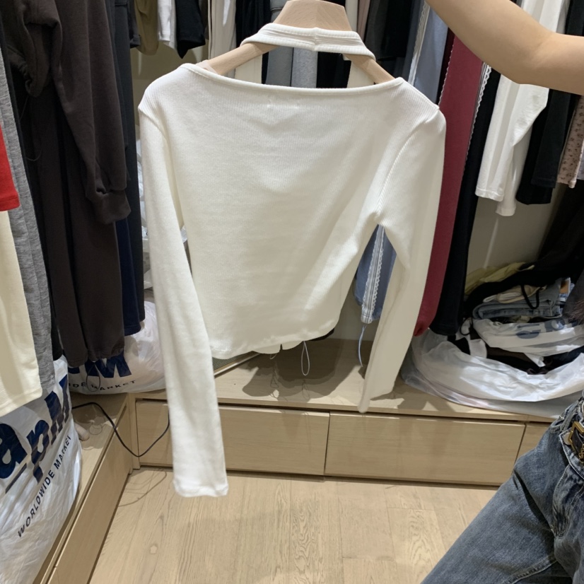MONROE韓國代購女裝新款熱賣休閑真品人氣推薦長袖T恤假兩件MONROE長袖T恤
