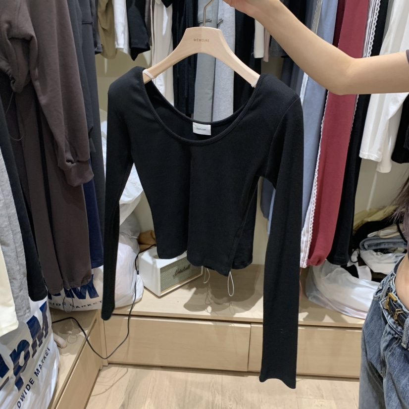 MONROE韓國代購女士新品休閑真品熱賣時尚推薦長袖T恤羅紋MONROE長袖T恤圖色4