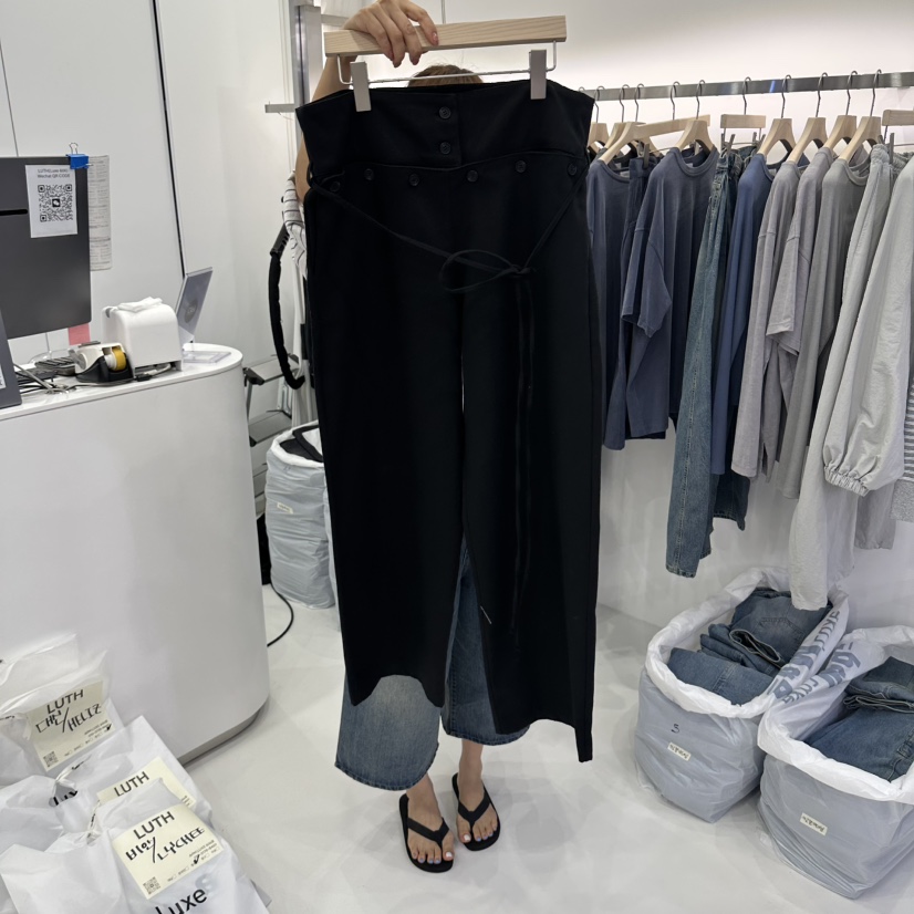 LUTH韓國代購女裝新款熱賣時尚休閑推薦人氣休閑褲含腰繩LUTH休閑褲圖色3