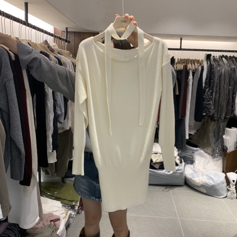 ONDA東大門代購女士新品時尚真品熱賣人氣休閑針織衫含脖帶ONDA針織衫圖色1
