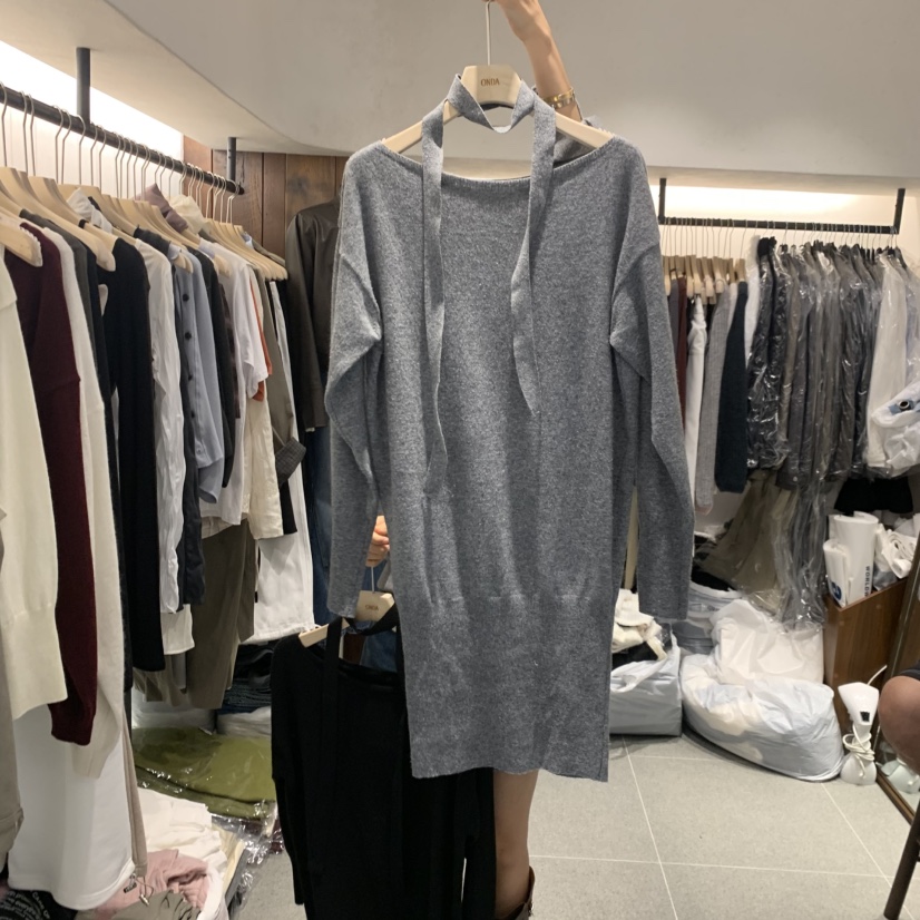 ONDA東大門代購女士新品時尚真品熱賣人氣休閑針織衫含脖帶ONDA針織衫圖色2