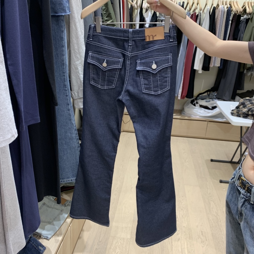 MONROE韓國代購女士新品推薦休閑熱賣真品牛仔褲不褪色口袋MONROE牛仔褲