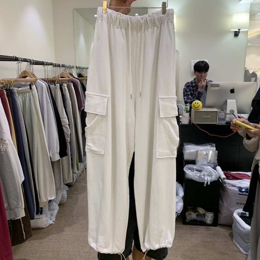 BREEZE韓國代購女裝新品真品時尚休閑人氣推薦休閑褲口袋BREEZE休閑褲圖色1白