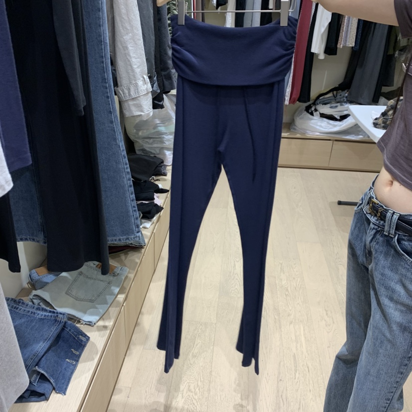 MONROE東大門直郵女裝新款推薦人氣時尚休閑熱賣休閑褲褶皺MONROE休閑褲圖色3深藍色