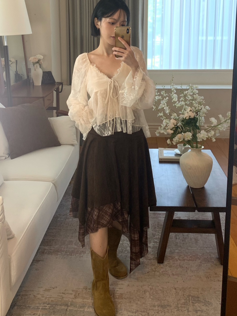 FABRIC韓國代購女裝新款真品時尚熱賣推薦休閑半身裙中短裙FABRIC半身裙/中短裙