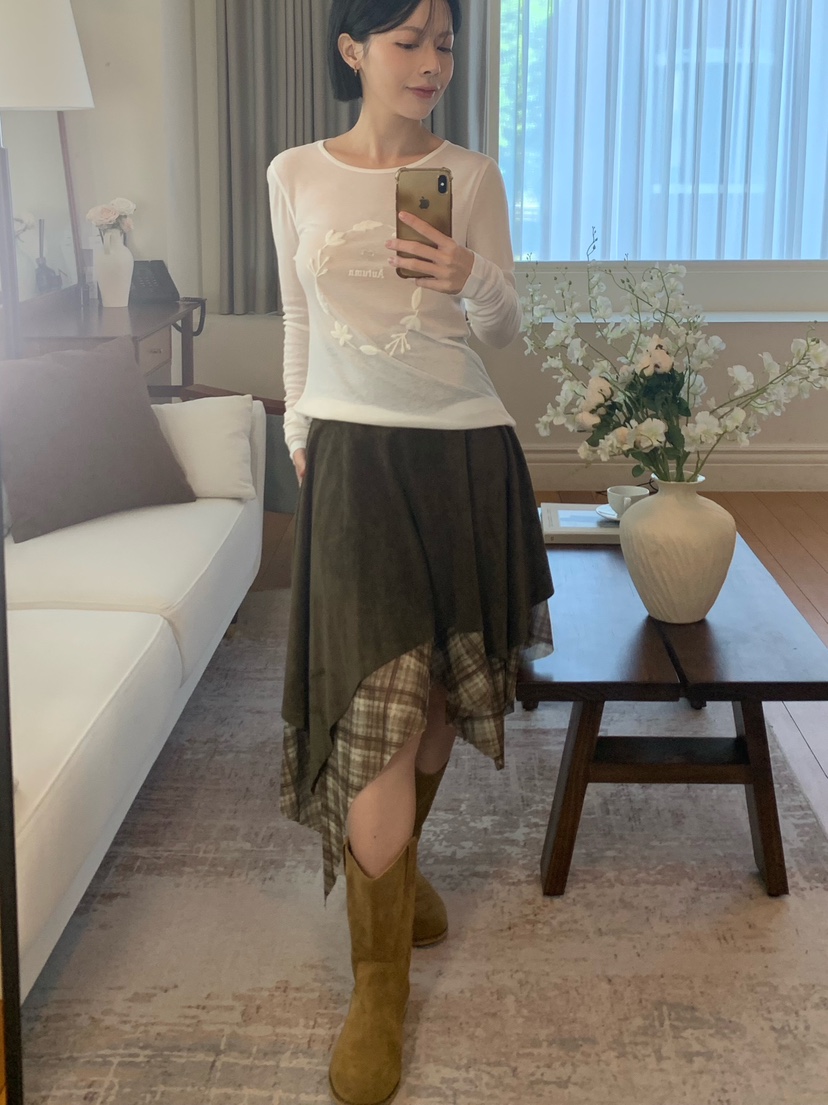 FABRIC韓國代購女裝新款真品時尚熱賣推薦休閑半身裙中短裙FABRIC半身裙/中短裙