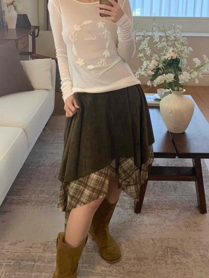 FABRIC韓國代購女裝新款真品時尚熱賣推薦休閑半身裙中短裙FABRIC半身裙/中短裙