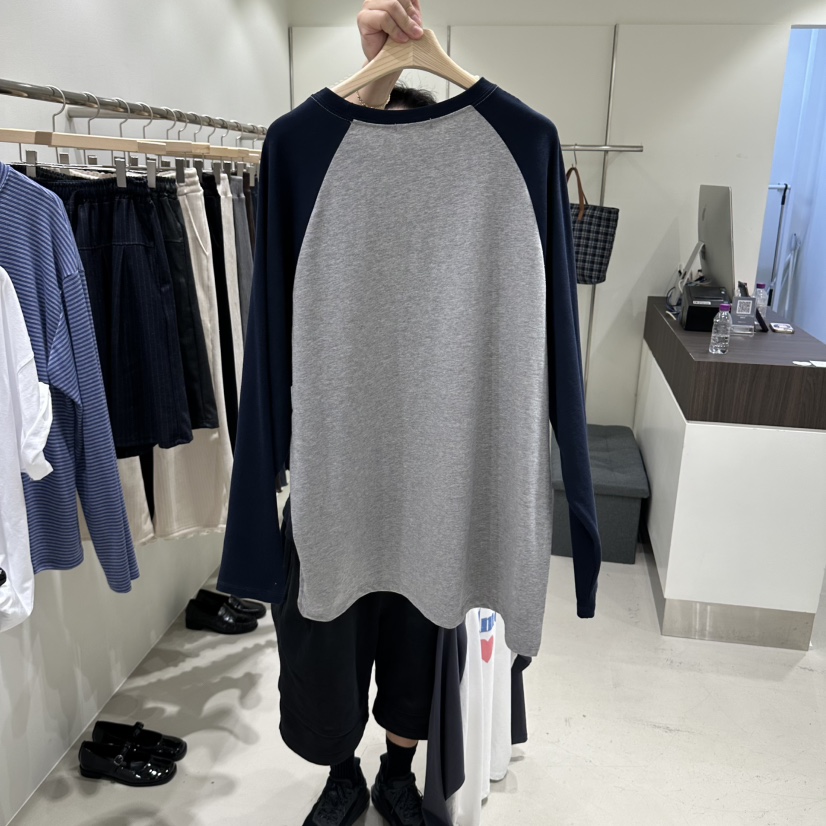MMOO東大門實拍女士新品時尚人氣熱賣推薦真品長袖T恤插肩袖MMOO長袖T恤