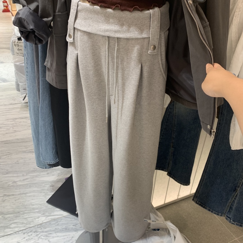 ONDA東大門實拍女裝新品人氣熱賣推薦時尚休閑真品休閑褲ONDA休閑褲圖色4灰